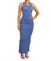 Surelymine Ribbed Midi Dress In Blue In Blue