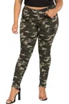 Surelymine Skinny Jeans - Plus In Green Camo In Green