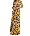 Surelymine Sunshine & Bloom Faux Wrap Maxi Dress In Yellow In Yellow