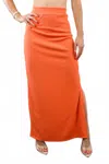 Surelymine That Maxi Slit Skirt In Orange In Red