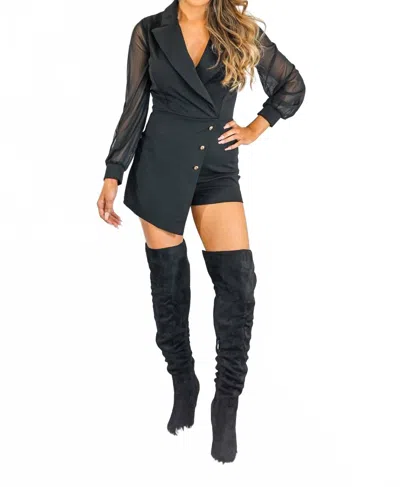 Surelymine Unmatchable Pointy Slouchy Knee And Thigh High Boots In Black