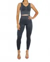 Surelymine Wash Soft Ribbed Texture Scrunch Butt Pant Set In Black In Black