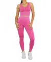 Surelymine Wash Soft Ribbed Texture Scrunch Butt Pant Set In Pink In Pink