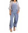 Surelymine Women's Relaxed Denim Overalls Wide-leg Boho Style With Pockets In Blue In Blue