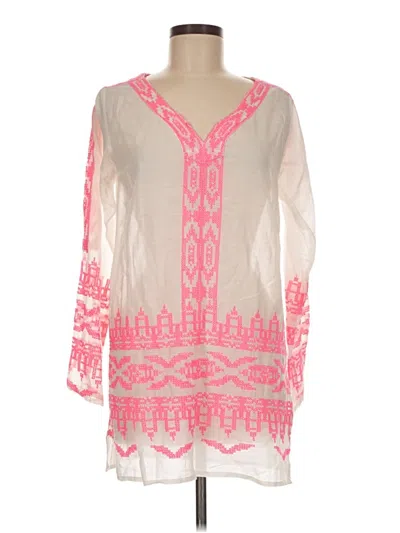 Pre-owned Surf Gypsy 3/4 Sleeve Blouse In Pink