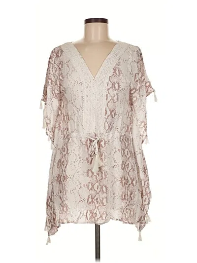 Pre-owned Surf Gypsy 3/4 Sleeve Blouse In White