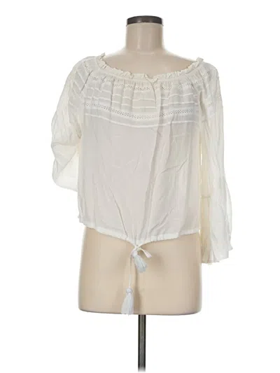 Pre-owned Surf Gypsy 3/4 Sleeve Blouse In White