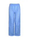 Surf Gypsy Blue Box Eyelet Pants In Blue