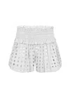 Surf Gypsy Box Eyelet White Mini Skort In Silver