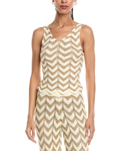 Surf Gypsy Chevron Knit Tank Top In Neutral