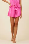 Surf Gypsy Clipped Metallic Shorts In Hot Pink In Pink
