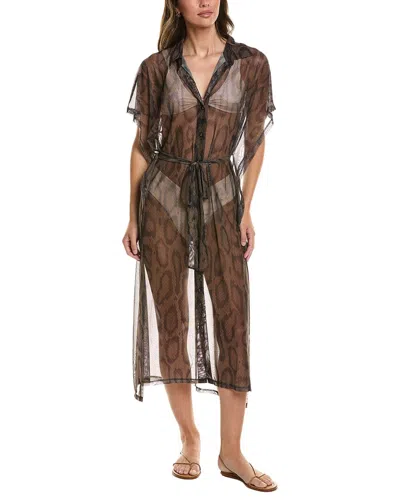 Surf Gypsy Cover-up Midi Dress In Brown