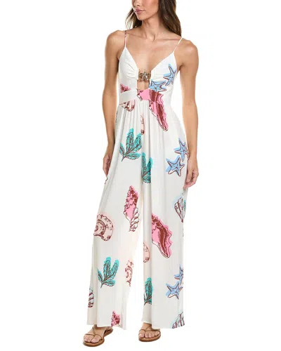 Surf Gypsy Crepe Jumpsuit In White