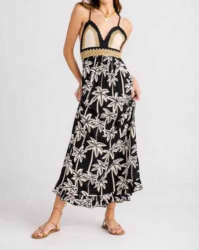 Surf Gypsy Crochet Maxi Dress In Black