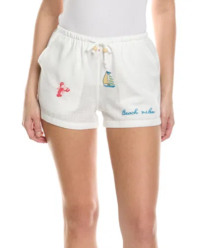 Surf Gypsy Embroidered Slub Gauze Short In White