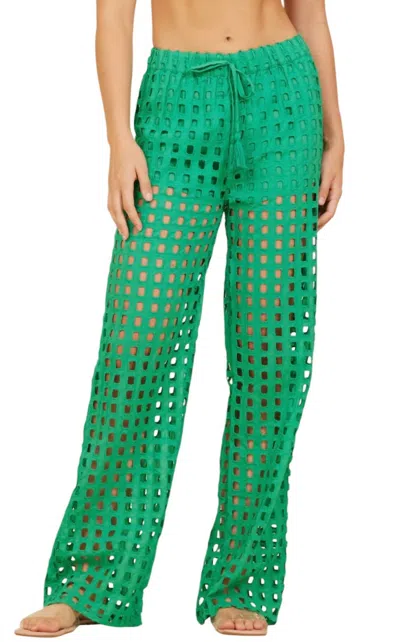 Surf Gypsy Eyelet Pant In Seaform Green In Multi