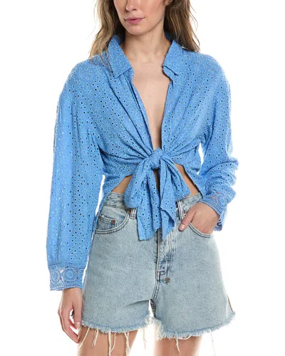 Surf Gypsy Eyelet Top In Blue