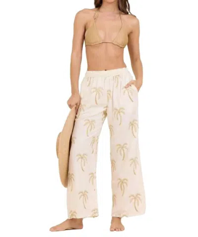 Surf Gypsy Golden Palm Pant In White