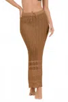 Surf Gypsy Island Tan Crochet Maxi Skirt In Brown