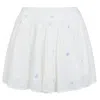 Surf Gypsy Ivory/tonal Blue Stars Lurex Stripe Star Shorts In White