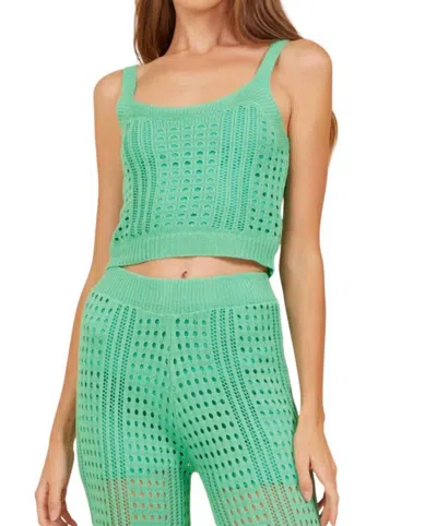 Surf Gypsy Knit Cropped Tank Top In Green