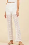 Surf Gypsy Knit Wide Leg Pant In White In White