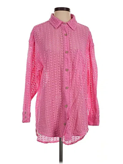 Surf Gypsy Long Sleeve Blouse In Pink
