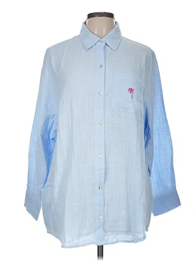 Pre-owned Surf Gypsy Long Sleeve Button Down Shirt In Blue