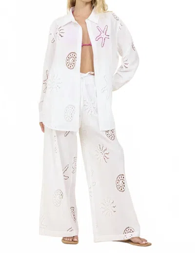 Surf Gypsy Ocean Eyelet Pant In White