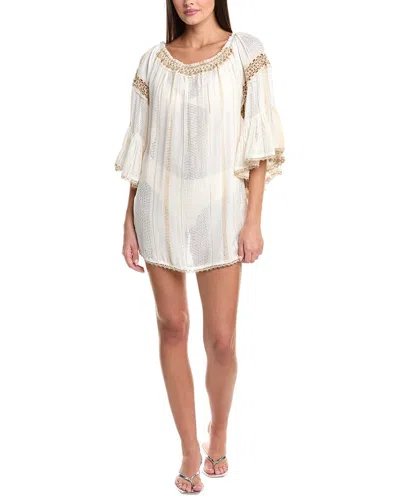 Surf Gypsy Off-shoulder Mini Dress In Neutral