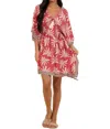 Surf Gypsy Palm Print Coverup In Red