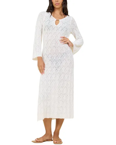 Surf Gypsy Plunge Diamond Knit Maxi Dress In White