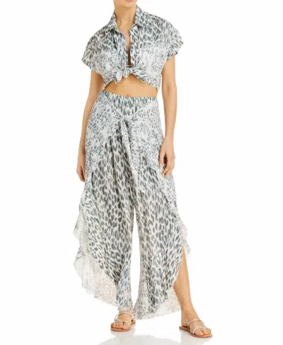 Surf Gypsy Printed Cover-up Swim Pants In Animal In White