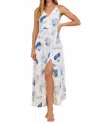 Surf Gypsy Printed Rayon Crepe Maxi Dress In La Mer Seashell In White
