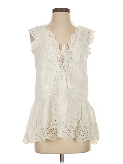 Pre-owned Surf Gypsy Sleeveless Blouse In White