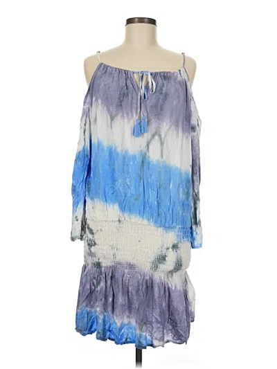 Pre-owned Surf Gypsy Sleeveless Top Blue Cold Shoulder Neckline Tops