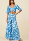 Surf Gypsy Summer Breeze Print Satin Top Blue In Blue