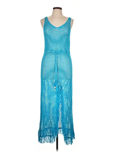 Pre-owned Surf Gypsy Swimsuit Cover Up In Blue