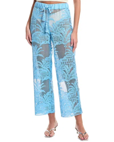 Surf Gypsy Venetian Crochet Pant In Blue