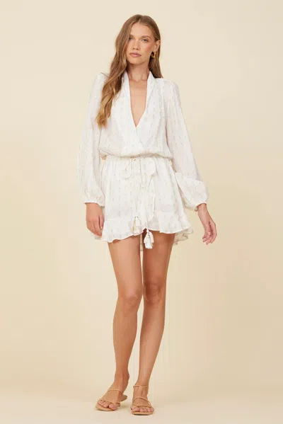 Surf Gypsy White Clipped Metallic Dress