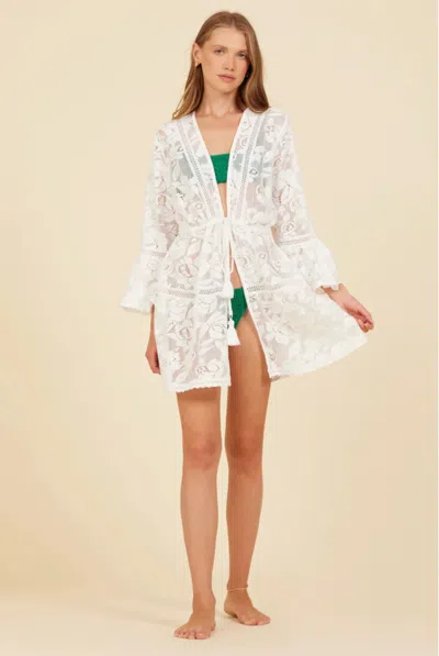 Surf Gypsy White Lace Crochet Mix Cover Up