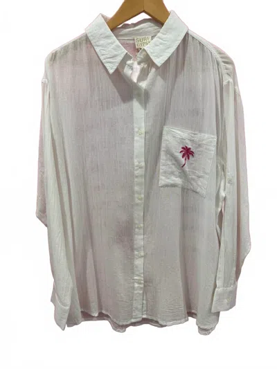 Surf Gypsy Women's Printed Button Down Top In White