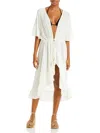 SURF GYPSY WOMENS CRINKLE METALLIC STRIPE COVER-UP