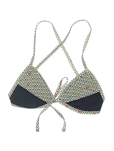 Pre-owned Surface Swimsuit Top Green Tweed Pattern Swimwear