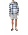 Surfside Supply Brian Flannel Plaid Shirt In Blue Plaid In Blue