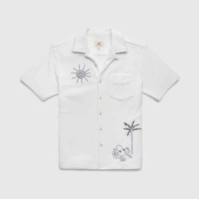 Surfside Supply Co. Mariner Saltwater Terry Camp Collar Shirt In White