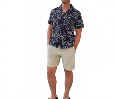 Surfside Supply Mariner Leaf Camp Shirt In Navy In Multi