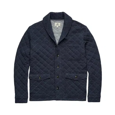 Surfside Supply Men's Austin Quilted Shawl Cardigan In Navy Heather In Blue