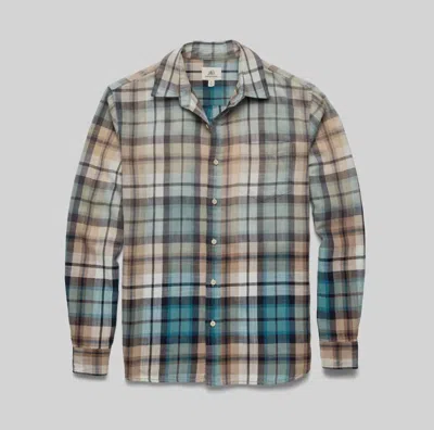 Surfside Supply Men's Brian Ombre Plaid Shirt In Aqua Combo In Multi