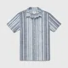 Surfside Supply Men's Joey Vertical Stripe Slub Shirt In Grey In Gray